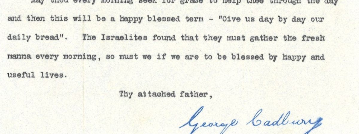 A letter from George Cadbury